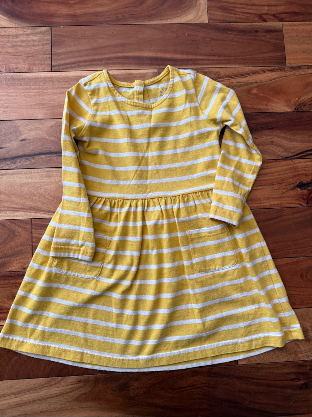 Yellow Stripe Primary Kids Dress - size 3